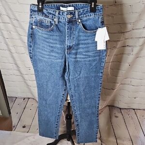 JustFab High Rise Skinny Raw Hem Women's Jeans NWT Size 28